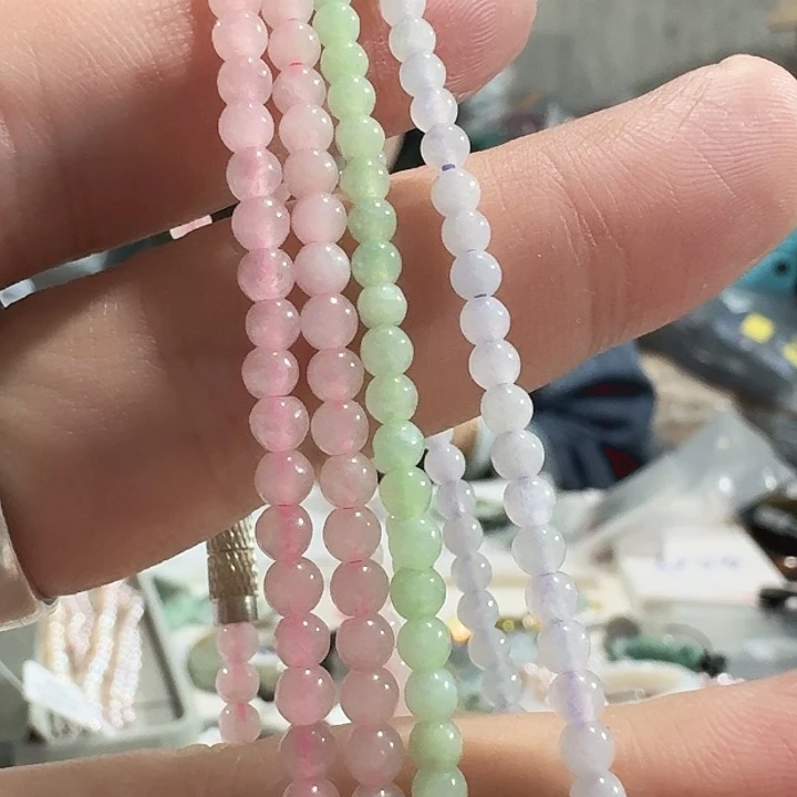 翡翠未镶嵌颈饰四条卡3mm