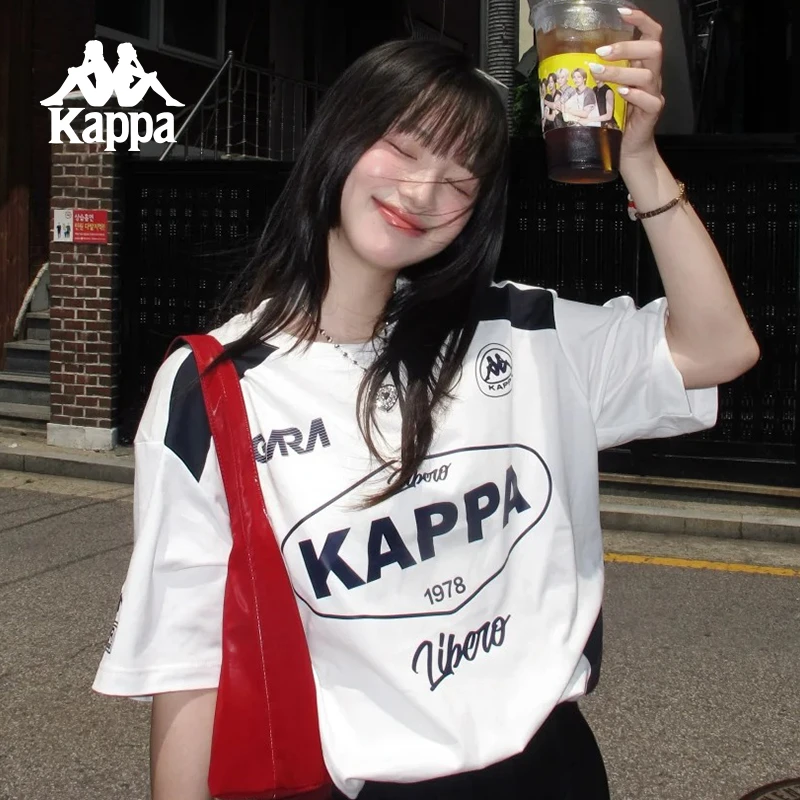 【蒲熠星同款】Kappa卡帕背靠背复古运动t恤男女款复古上衣运动短袖