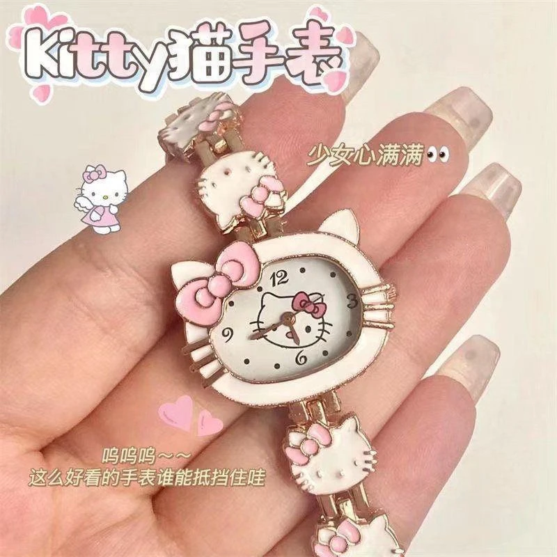 少女心可爱卡通kitty猫儿童手表初高中生电子手表
