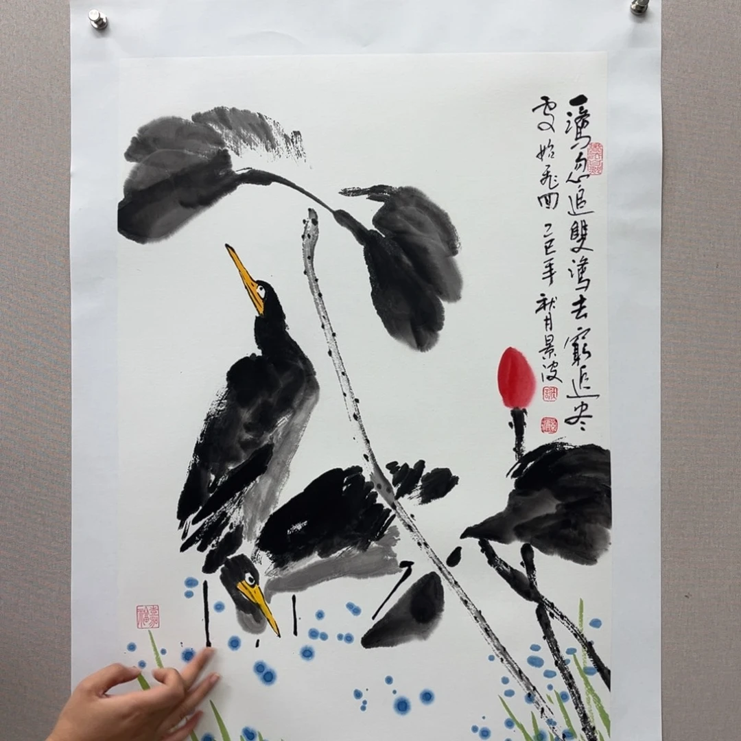 国画艺术家真人手绘