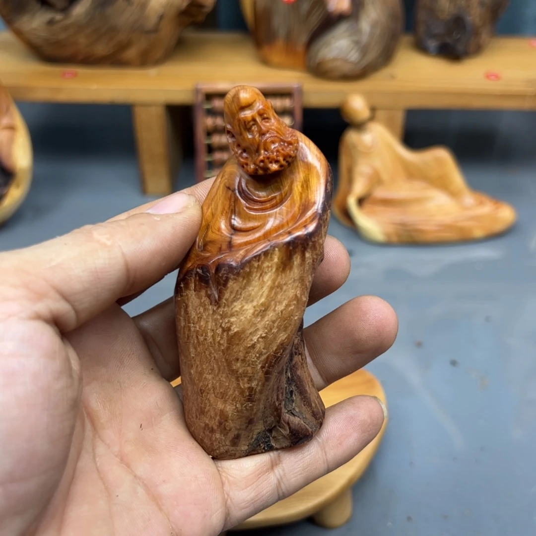 极***极木崖柏木摆件手把件