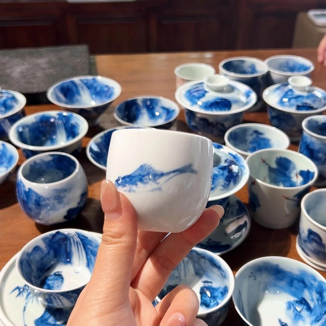 一***复杯青花手绘主人杯陶瓷