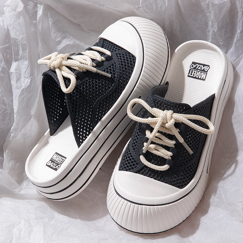 厚底拖鞋女款夏季防滑透气2025新款居家时尚包头春夏秋凉拖女外穿