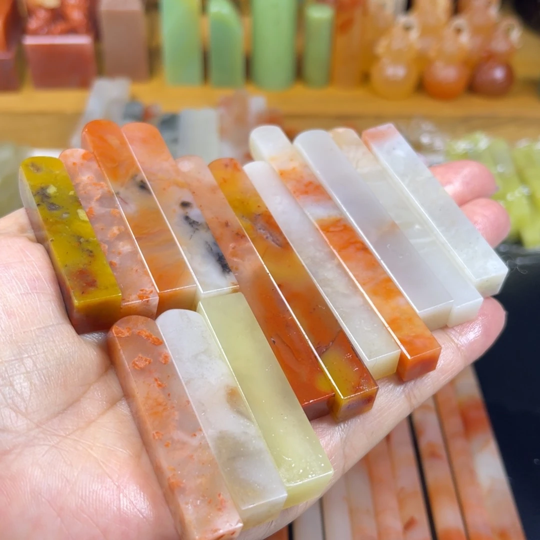 青田石印石老挝石牙签×14