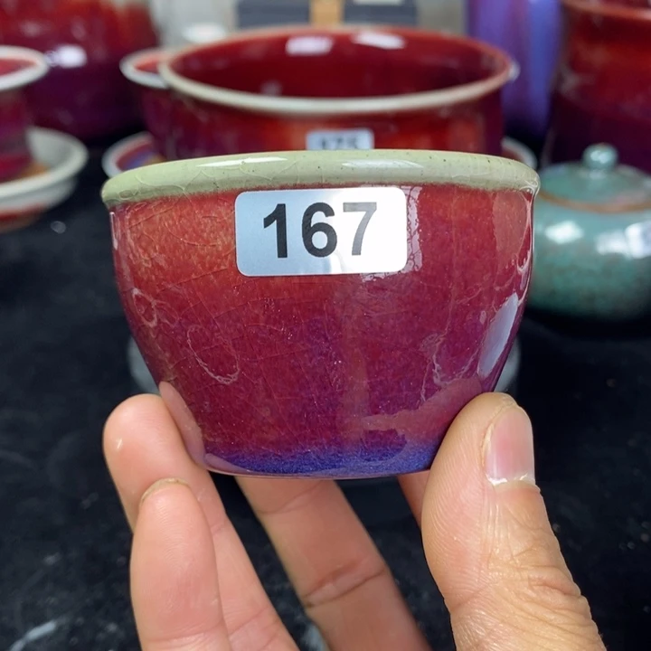 167全手工拉坯钧瓷主人杯原矿釉