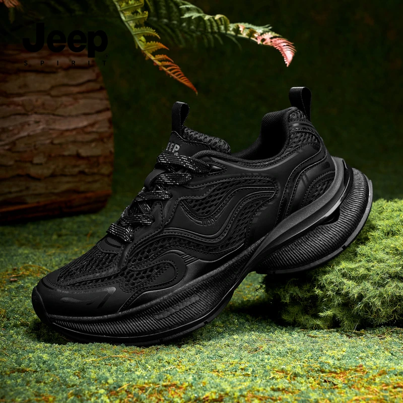 JEEPSPIRIT吉普男鞋2025秋季新款爆款透气网面运动鞋男款休闲鞋子