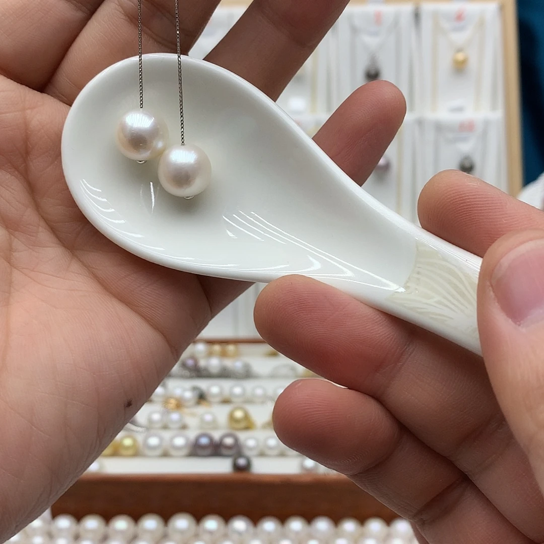 淡水珍珠耳饰银S925镶嵌