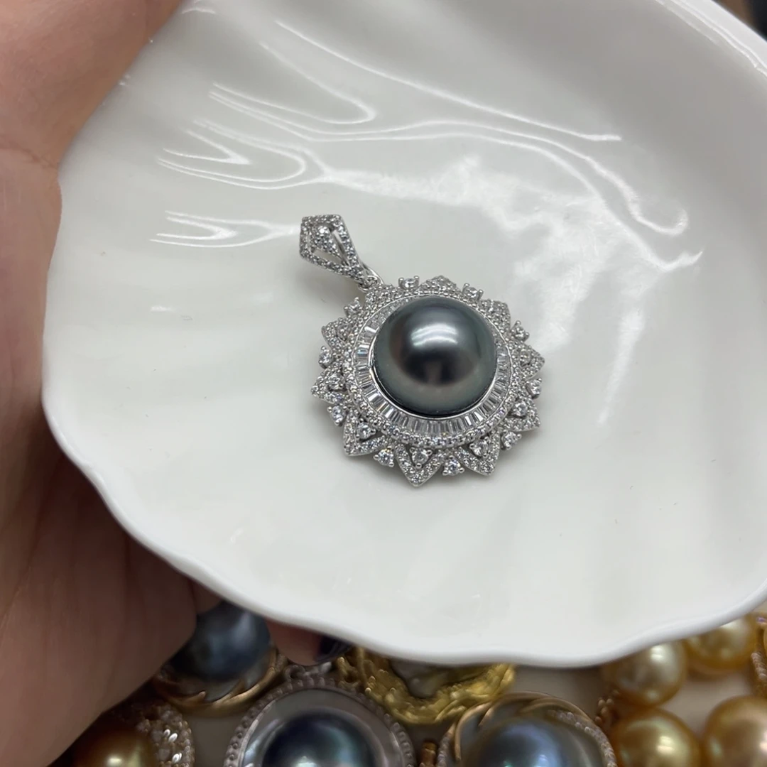 吊坠(不含链)海水珍珠银S925镶嵌