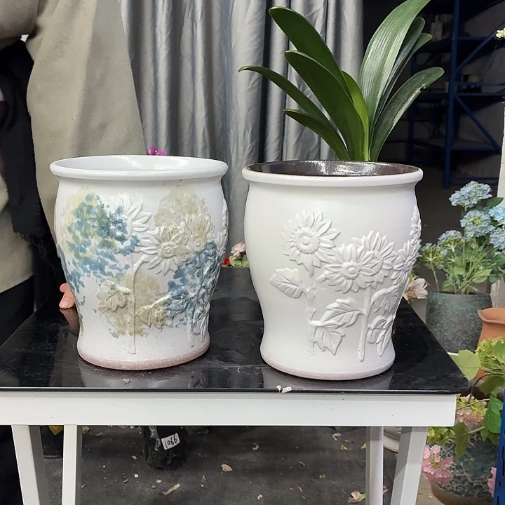 19×21 -粗陶花盆有孔-买买买