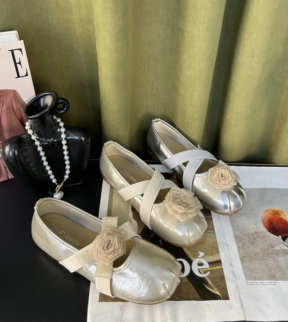 【山茶花】AB款平底厚底芭蕾女2025新款气质蝴蝶结仙女风一字小单鞋