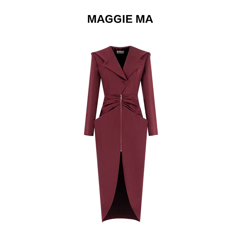洋气服装MAGGIE MA马婧轻奢气场强大小众连衣裙子028D