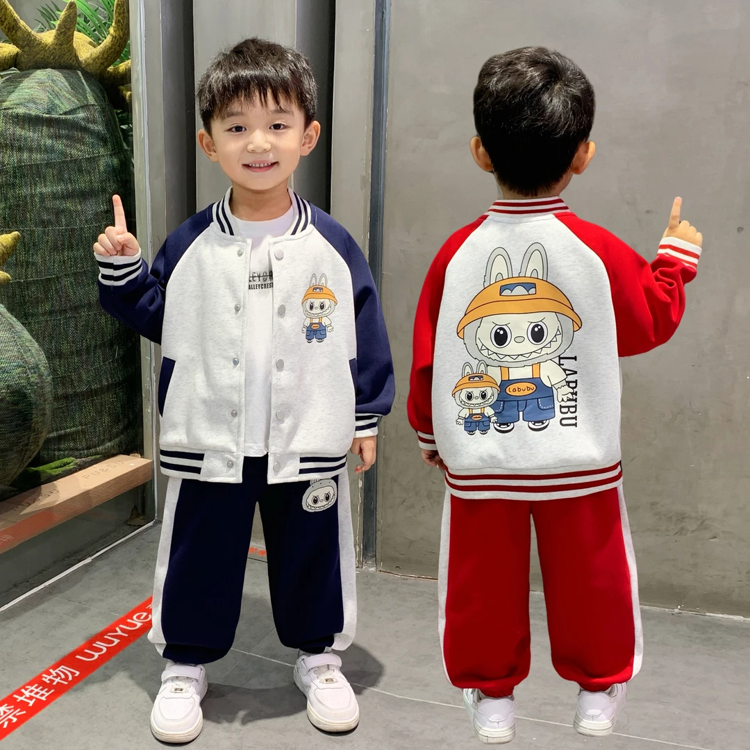 哪吒衣服儿童秋款套装2025新款男童洋气春秋季小男孩棒球服两件套