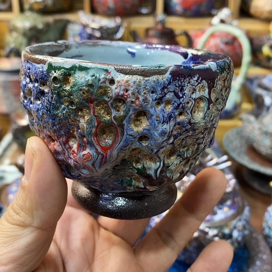 粗陶志野柴烧茶器