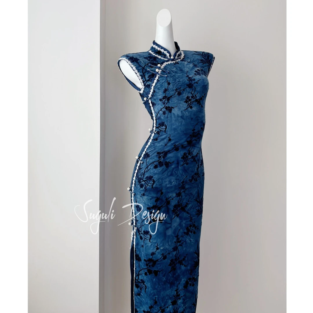 苏故里【塞纳河畔】港风复古气质传统款旗袍日常旗袍单层衣长120