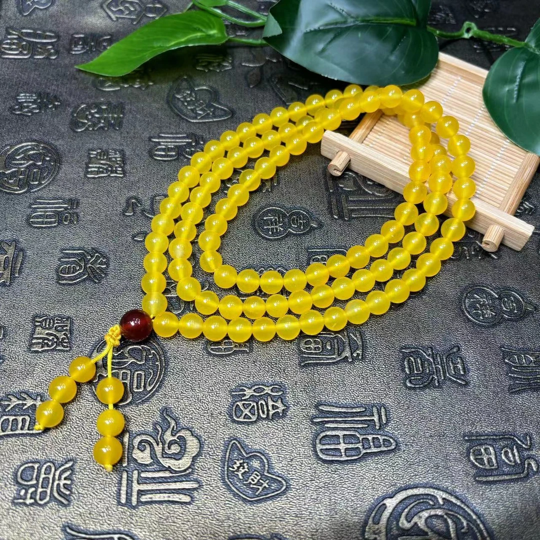 面面来财珠宝q-C841-卡8左右-田黄玛瑙黄项链长款-