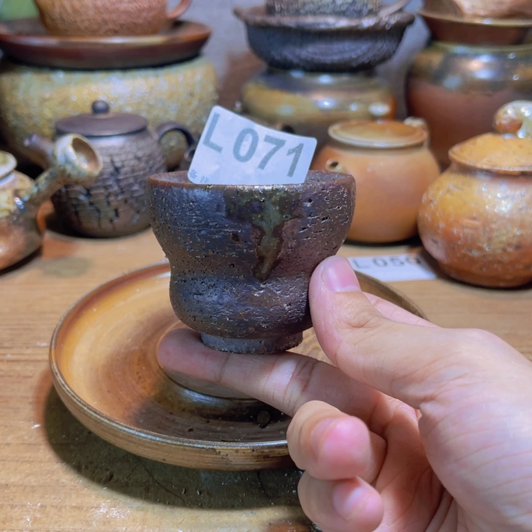 纯手工制作工艺（柴烧）裸烧纯手工制作柴烧杯071