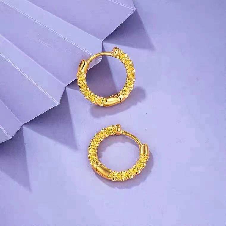 【高定】耳饰 麻花闪耀耳圈E5