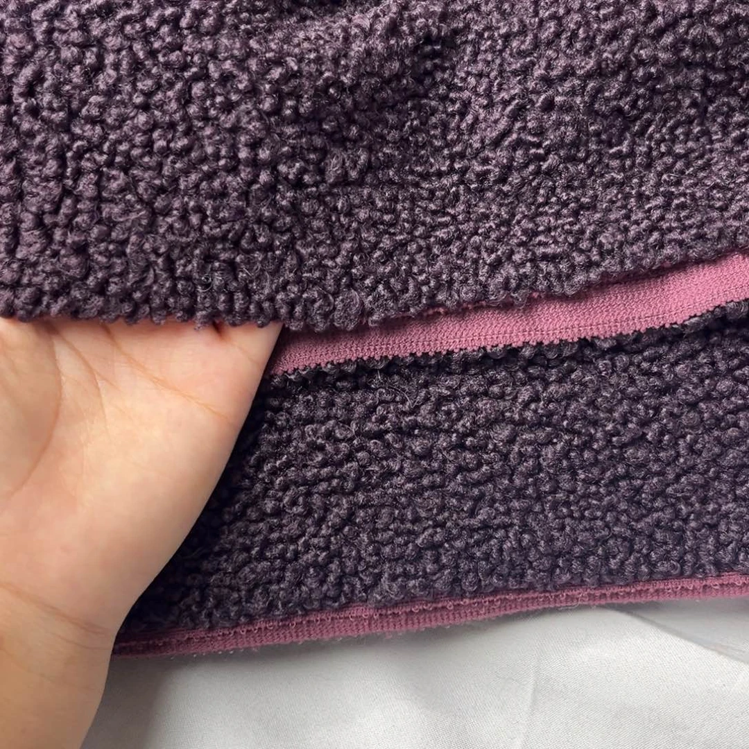 紫色环保羊羔毛1米。