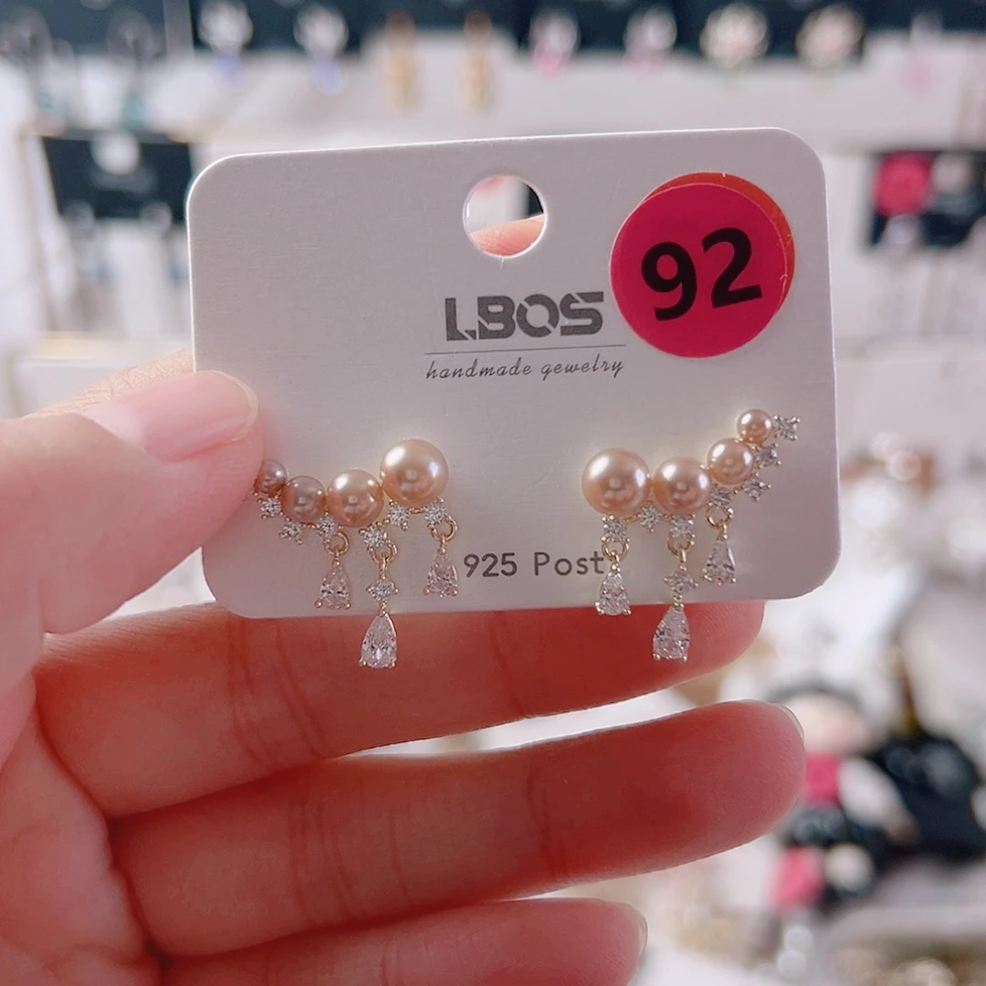 锆石纯铜合金耳环