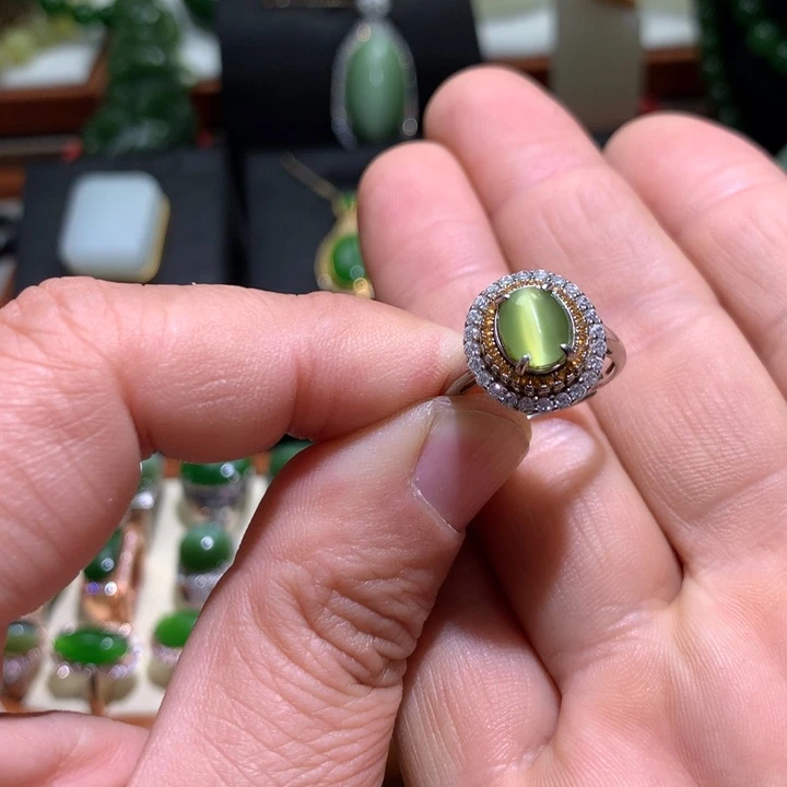 和田玉颈饰银S925镶嵌