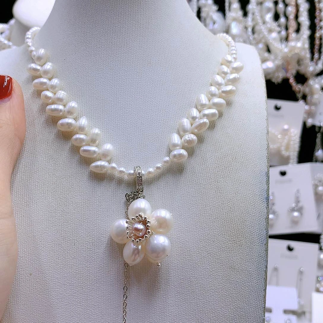 银S925镶嵌耳饰淡水珍珠