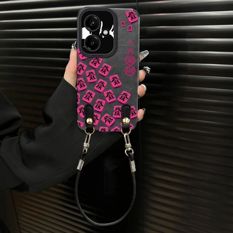 适用荣耀400系列八方来財满屏發瞳眼翻毛皮防摔保护手机壳