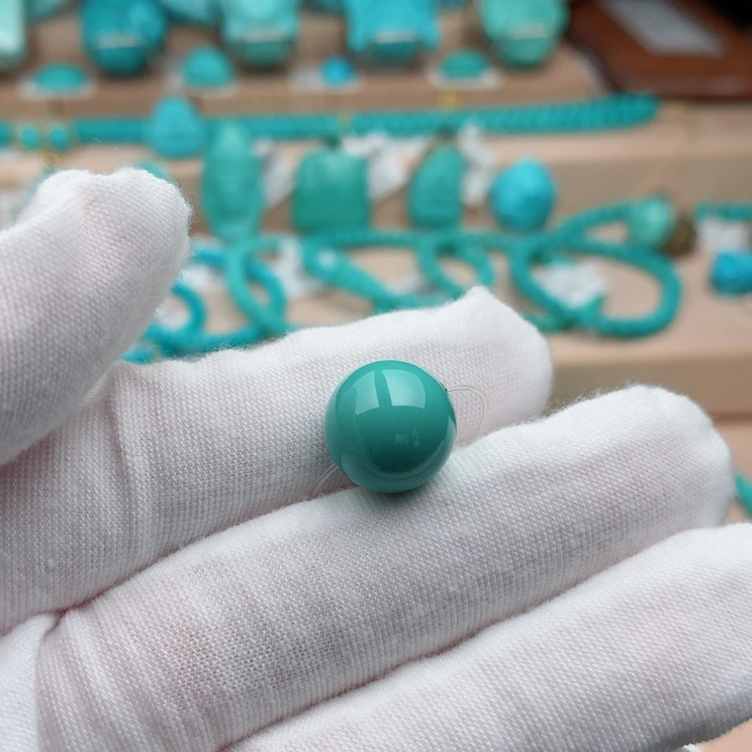 未镶嵌绿松石珠宝奇石12.5mm