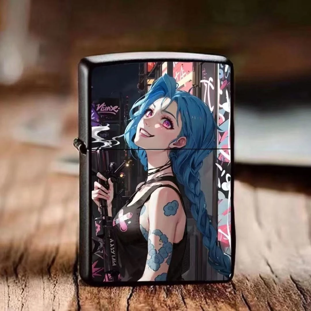 【侧身金克斯】卡通高端金属颜值创意卡通打火机翻盖高档煤油打火机