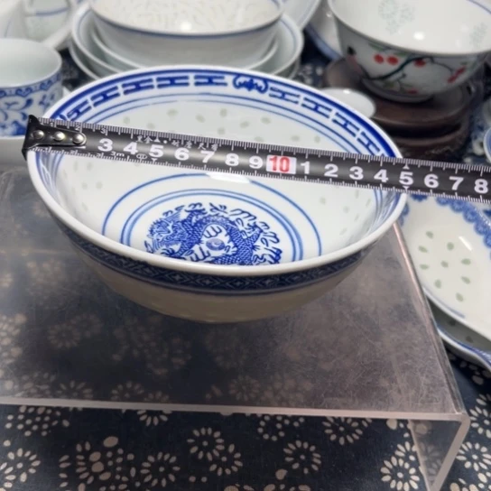 青花玲珑6寸小面碗