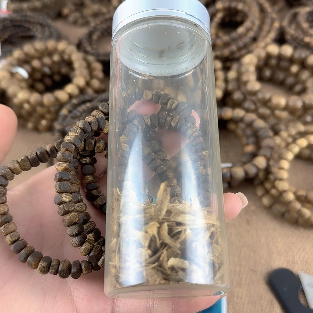 沉香碎屑沉香奇楠沉香沉浮乌身06方片珠单圈多样性发一