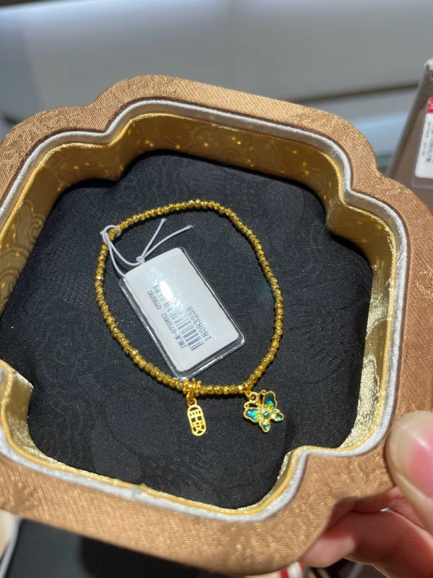 足金999蝴蝶蹦迪手链