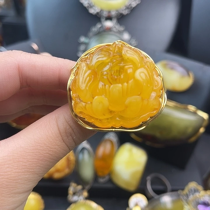 琥珀银S925镶嵌裸石