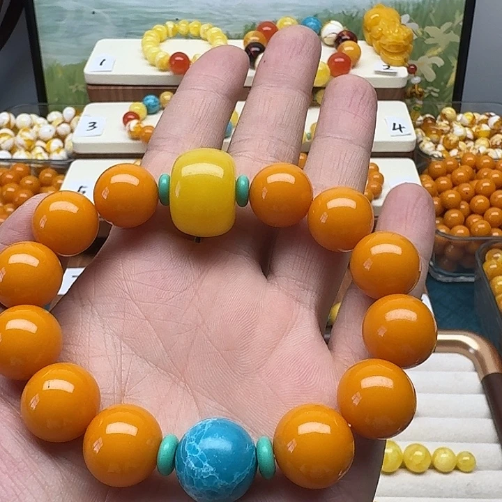 阳***星非金属老蜜色素串搭配一条