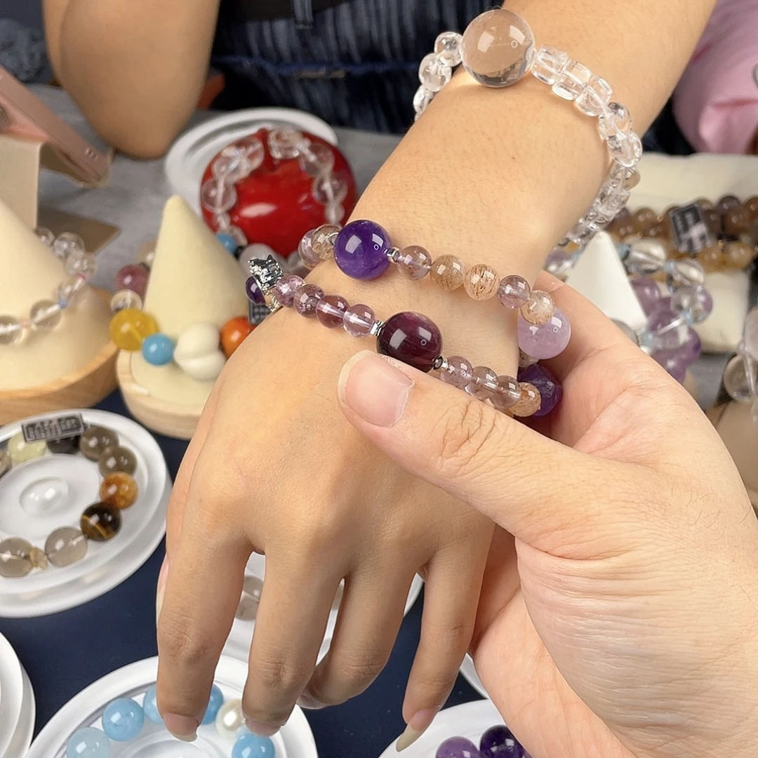 银S925镀金镶嵌手链水晶