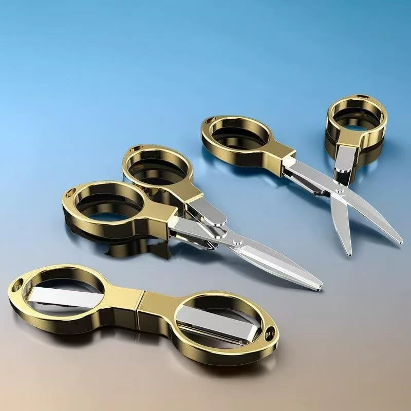 山支垂钓折叠便携金属钓鱼剪刀手工PE线鱼线便携式可选金色小剪刀