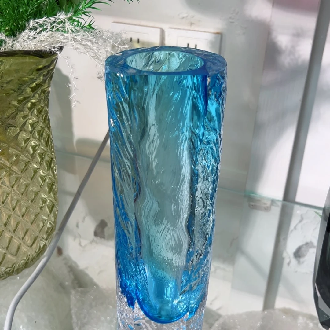 幻彩琉璃花瓶花器纯手工痕迹高度31
