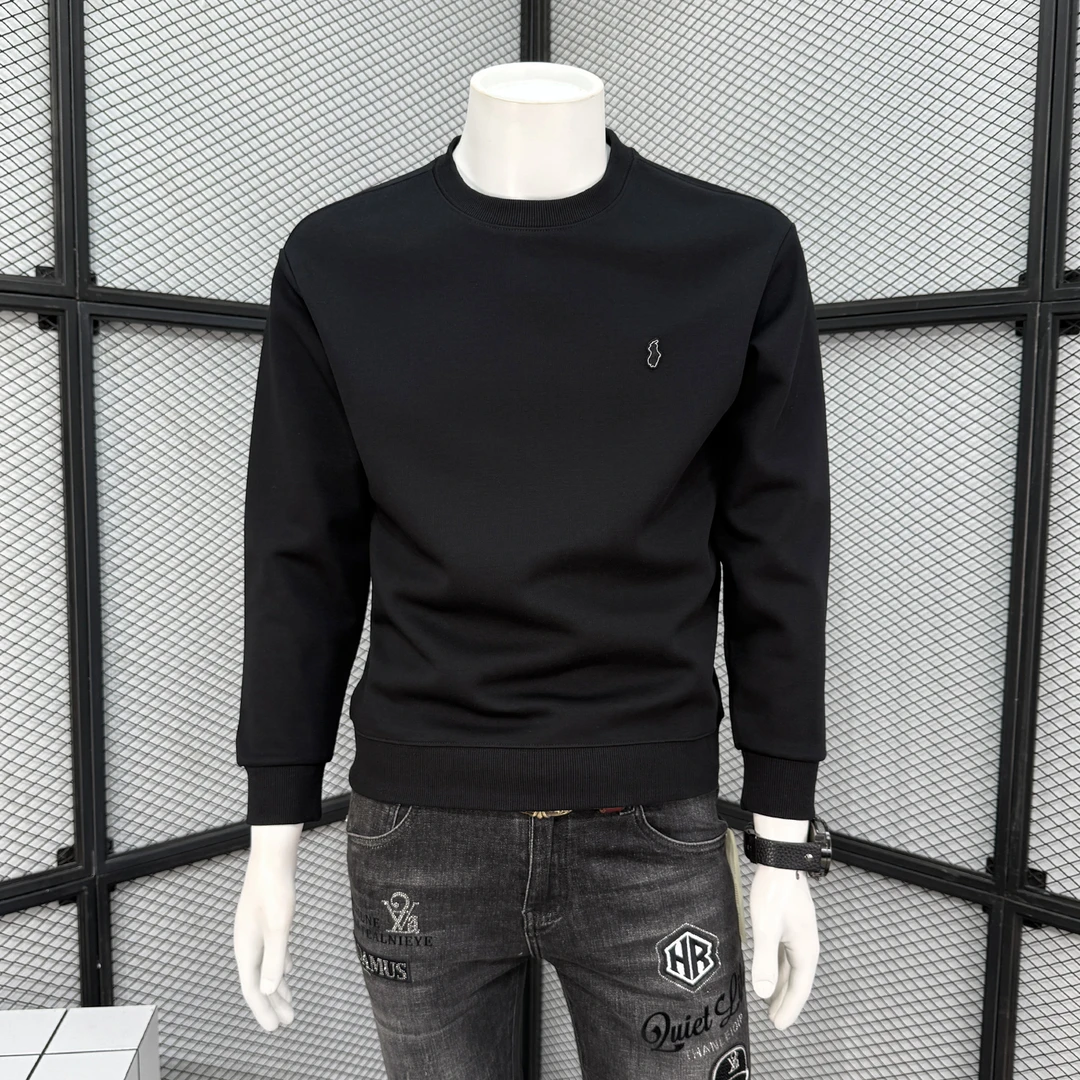 施摩瓦戈男士春秋季卫衣潮流长袖修身时尚休闲套头圆领百搭上衣