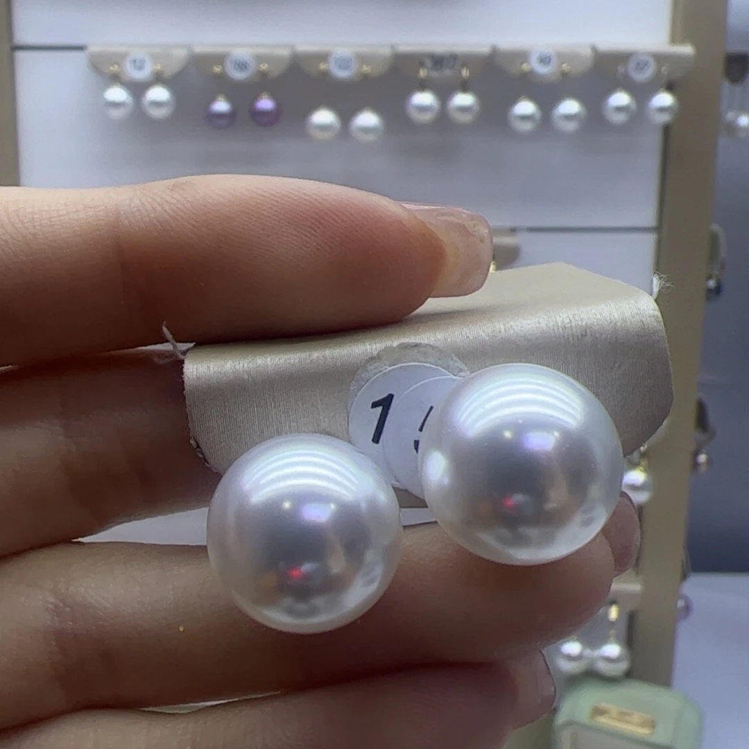 淡水珍珠耳饰18K金镶嵌