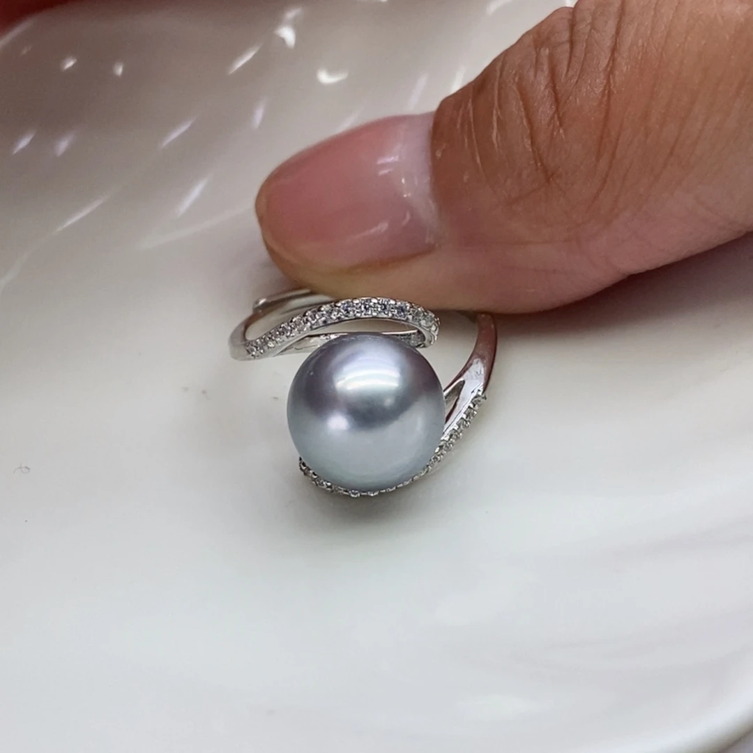 海水珍珠戒指银S925镶嵌