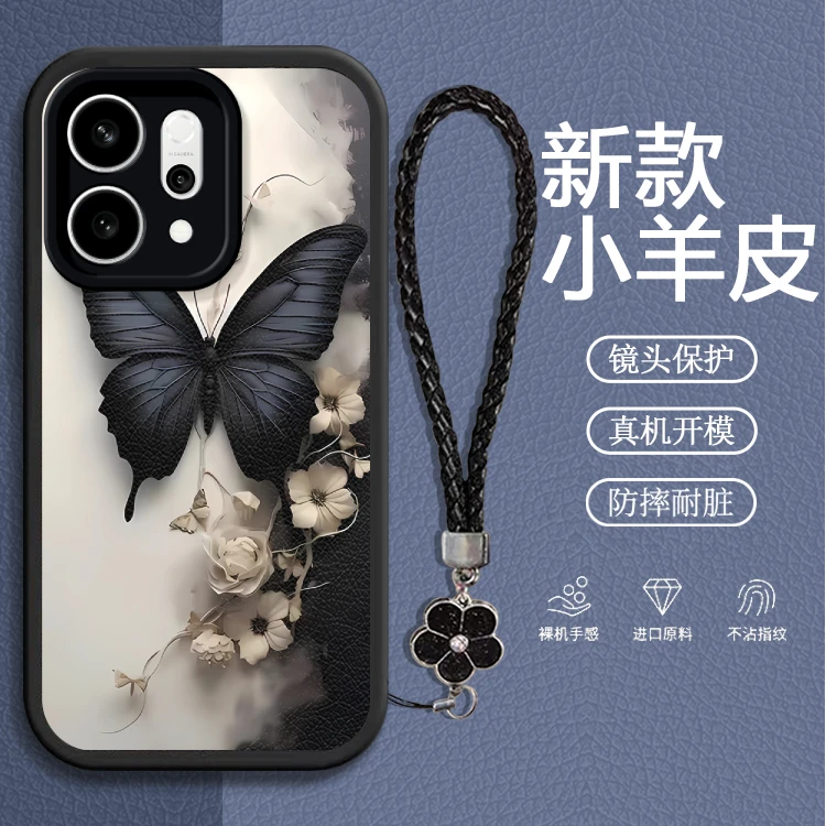 适用OPPOReno14手机壳OPPOReno14Pro保护壳梦幻蝴蝶OPPOReno13女