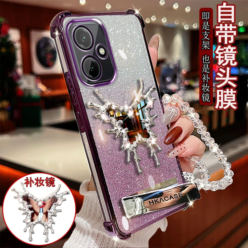 适用荣耀400手机壳DNN-AN00魔镜支架镜子四角气囊防摔套全包潮流