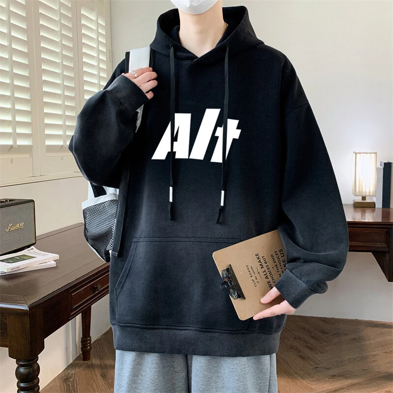 春季新款连帽卫衣外套上衣学生百搭宽松潮流港风ins男士休闲外套