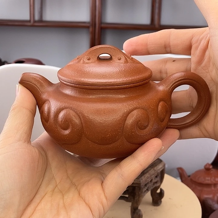 紫砂茶壶红降坡。仿古如意240C