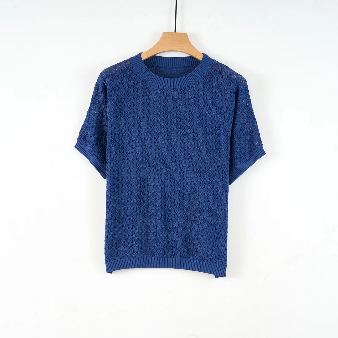 天山女装【100桑蚕丝】桑蚕丝休闲百搭女士圆领针织衫-YTNL5595T