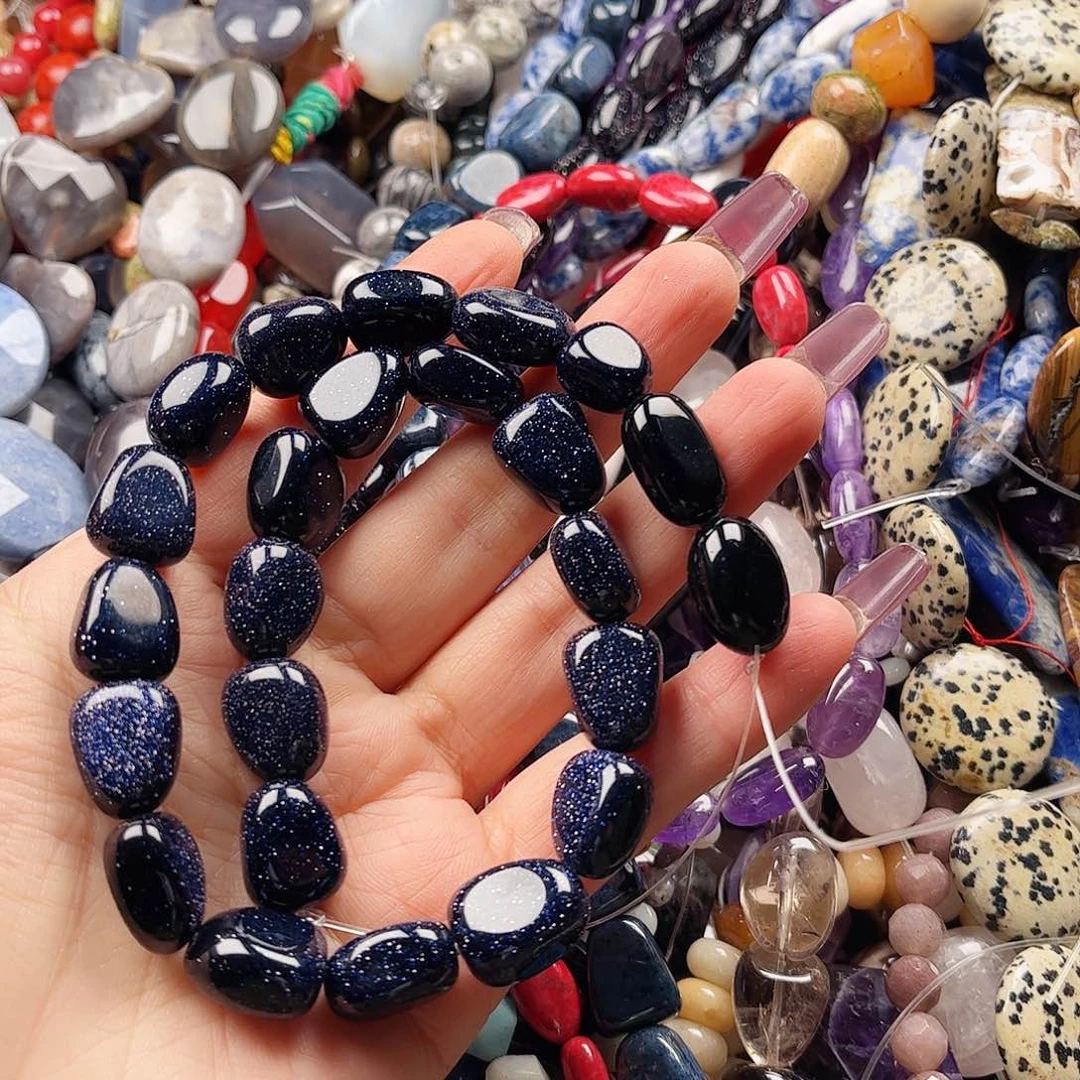 石英质玉珠宝奇石未镶嵌蓝金沙