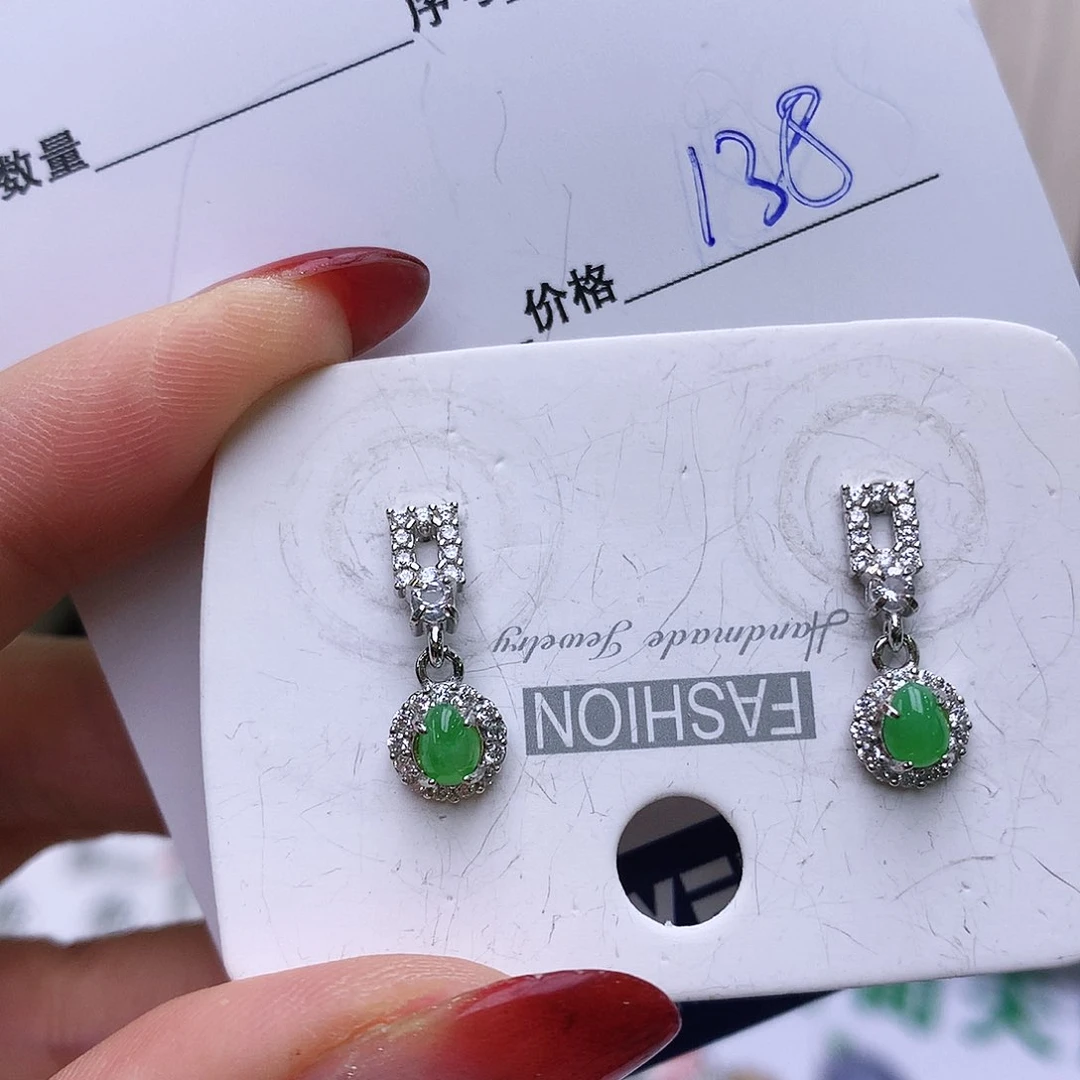 银S925镶嵌戒指翡翠008