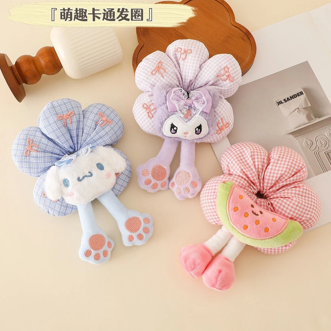 萌趣卡通可爱屁屁三丽鸥大肠卡通发圈发绳花朵高级头发丸子头绳