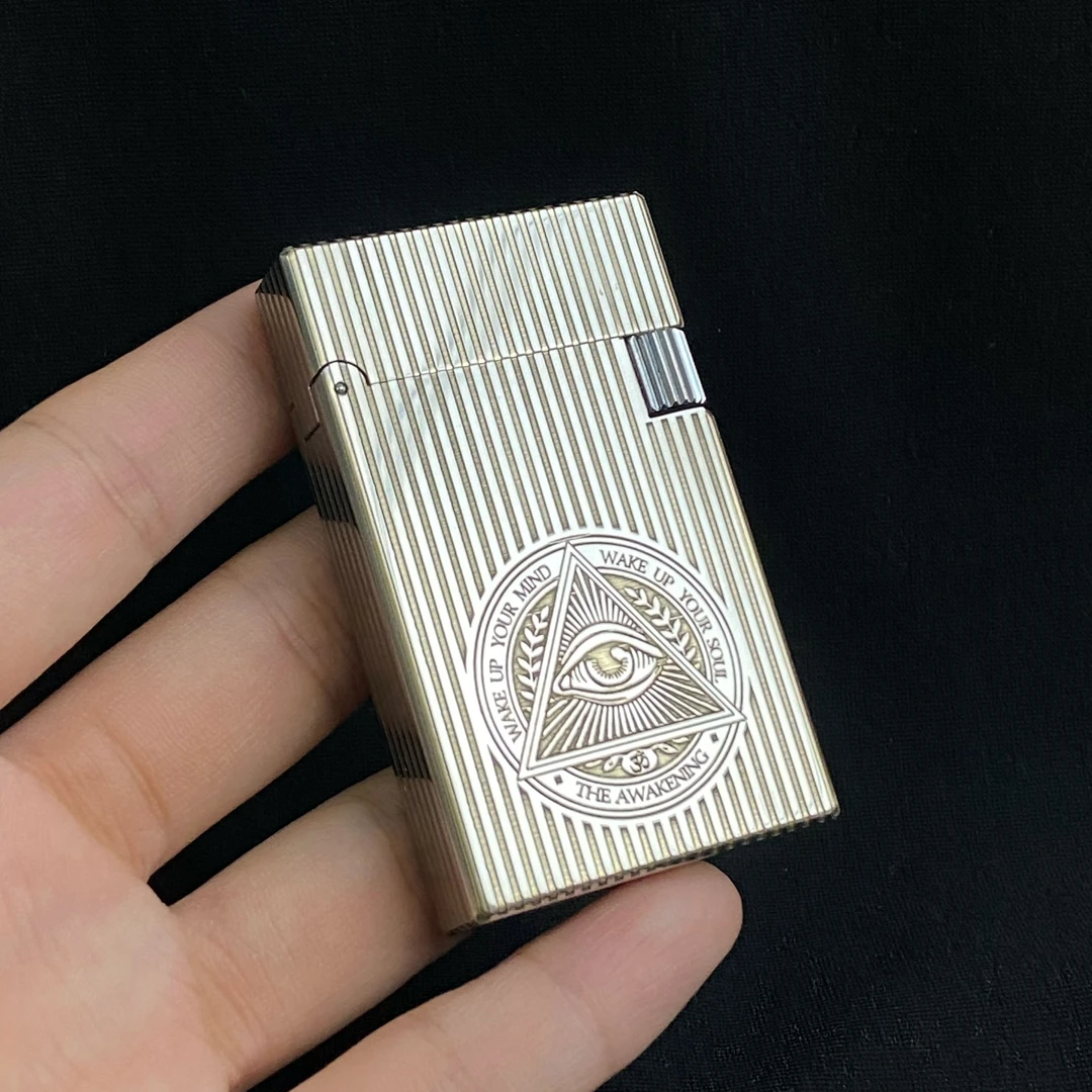 【Z朗声镀铬上帝之眼3版】黄铜煤油打火机开盖钢音清脆男士高端礼品