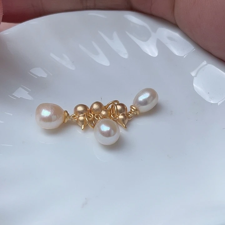 淡水珍珠吊坠(不含链)银S925镶嵌