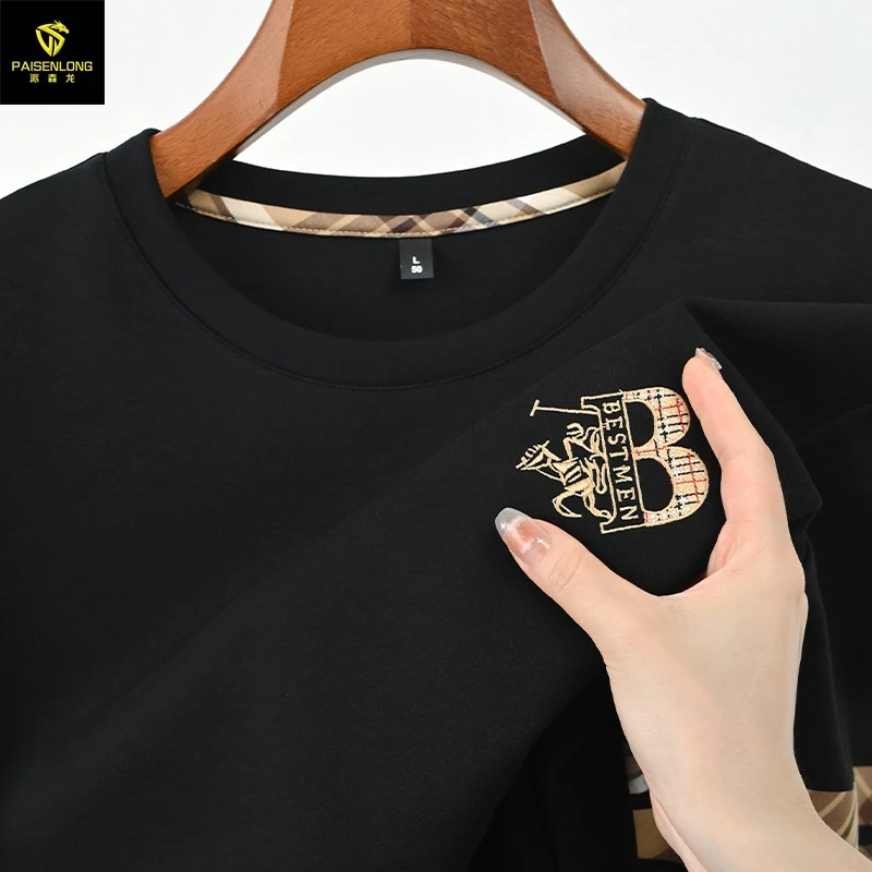 2025年休闲新款秋冬男卫衣重磅300G太空棉空气层刺绣纯棉男卫衣